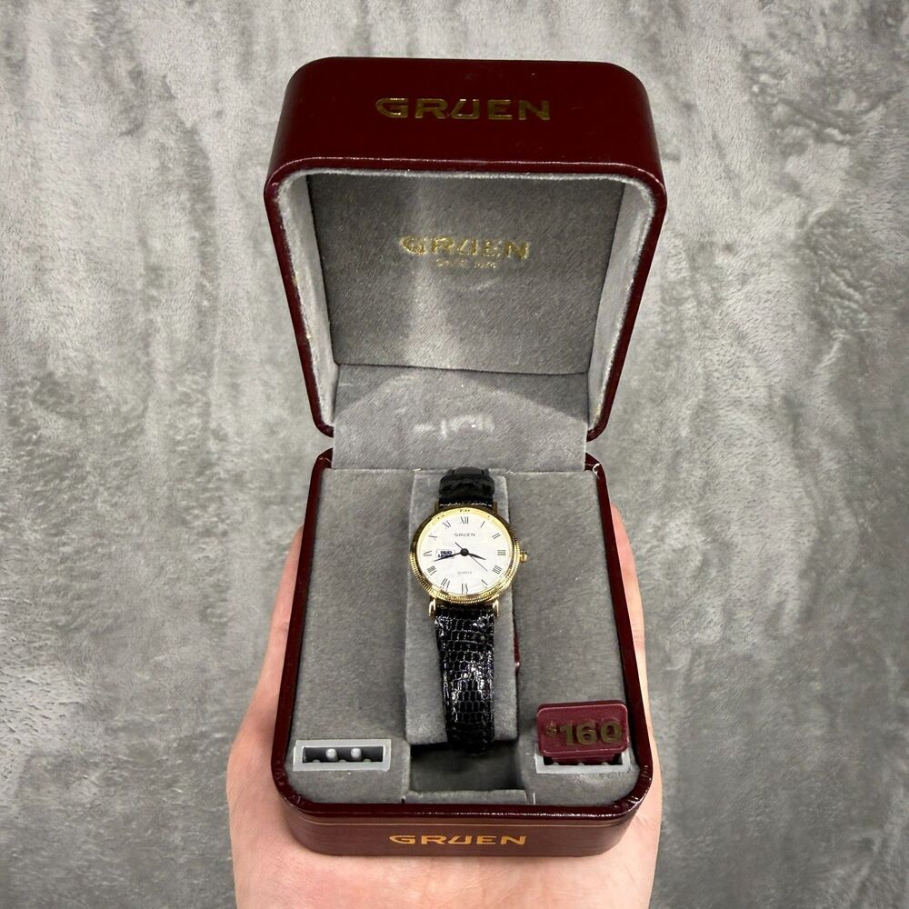 Vintage Gruen Bud Light Watch Quartz Japan Stainless Steel Brand New In Box Thin